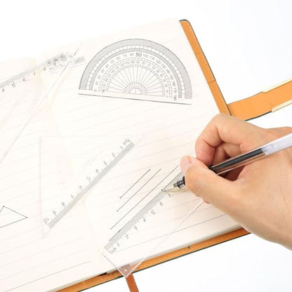 Zonon 10 Pcs Architect Scale & Geometric Drawing Template, Classic, Clear - color: Clear, style: Classic