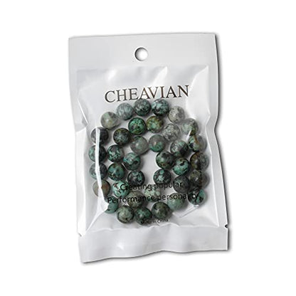35PCS 10mm Natural African Turquoise Stone Gemstone Round Loose Beads for Jewelry Making DIY Bracelet Necklace Materials 1 Strand 15" - color: African Turquoise Stone, size: 10mm