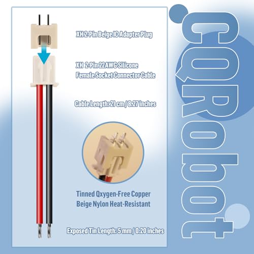 CQRobot XH2.54 2-Pin Wire-to-Board Silicone Female Connector Cable Kit - size: 2P, style: XH Cable