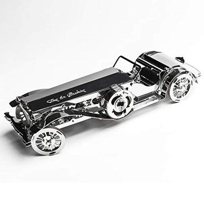 Model Car Kit 3D Model kit Glorious Cabrio2 - Moving Wind-Up Retro Car Collectible | 3D Puzzle for Adults - Metal DIY Kit | DIY Construction Set of a Vintage Car