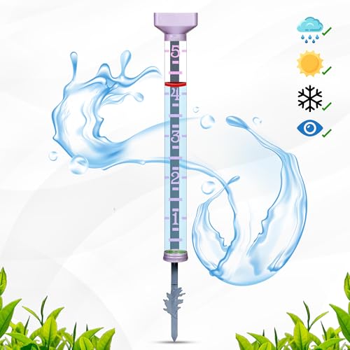 Headwind EZRead 15” Giant Professional Outdoor rain Gauge, USA Made Heavy Duty All Weather Freeze Proof Metal Stake or mountable with Float, Easter Purple (820-0582PURP) - color: Easter Purple