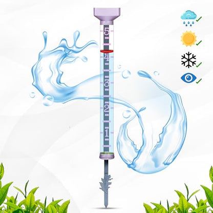 Headwind EZRead 15” Giant Professional Outdoor rain Gauge, USA Made Heavy Duty All Weather Freeze Proof Metal Stake or mountable with Float, Easter Purple (820-0582PURP) - color: Easter Purple