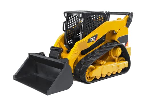 Bruder 02137 Construction Realistic CAT Compact Track Loader with Adjustable and Lockable Loading Arm and Moveable Rubber Chains - Ages 3+