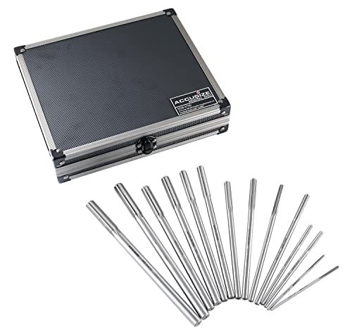Accusize Industrial Tools Dowel Pin Reamer Size: 0.1230" Thru 0.4995", HSS M2 Premium Chucking Reamer Set, Right Hand Cut, 14 pcs Set, 5528-ST00 - size: 0.1230" thru 0.4995"