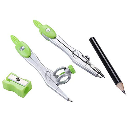 Vobou Math Geometry Sets 10 Pcs, Student Supplies Kit, for School (Green - color: Green