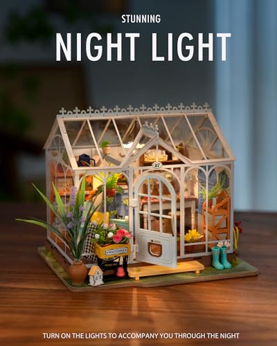 Rolife Greenhouse DIY Miniature Dollhouse Kit Creative Gift for Adults - style: Garden House