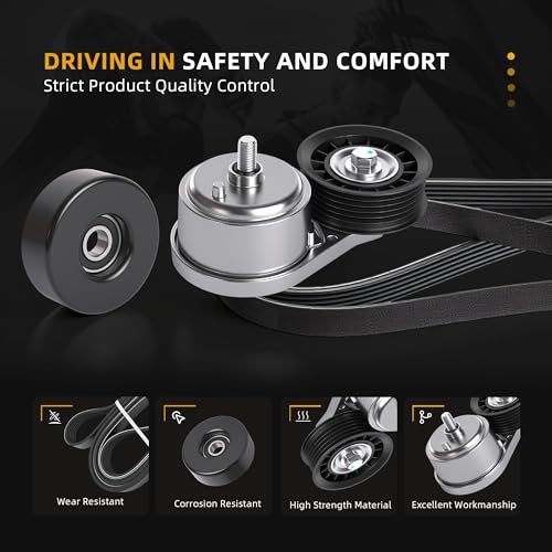 Belt Tensioner Serpentine Belt Idler Pulley Kit for Chevy C1500/C3500 96-00 - size: for K1500/K2500/C1500 1996-2000