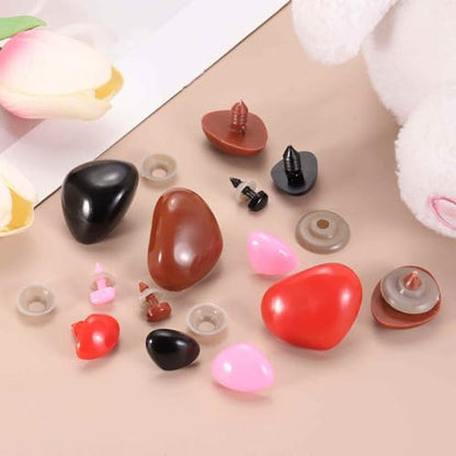 MECCANIXITY 50set 12mm Large Plastic Triangle Safety Noses Black with Washer for Crochet Stuffed Animal Doll Craft Puppet Plush Toy Bear - color: Black, size: 12mm