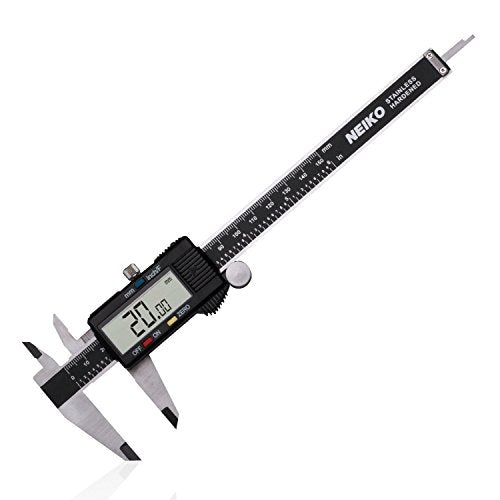 NEIKO 01407A Electronic Digital Caliper | 0-6 Inches | Stainless Steel Construction with Large LCD Screen | Quick Change Button for Inch/Fraction/Millimeter Conversions (Pack of 10) - size: 6 Inch (Large Screen, Pack of 10), style: Stainless Steel