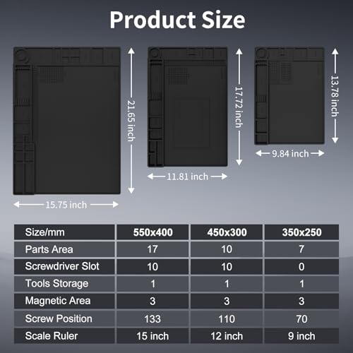 STREBITO Soldering Mat Electronics Mat Silicone Repair Mat 17.7''x11.8''