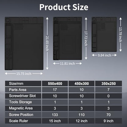 STREBITO Soldering Mat Electronics Mat Silicone Repair Mat 17.7''x11.8''