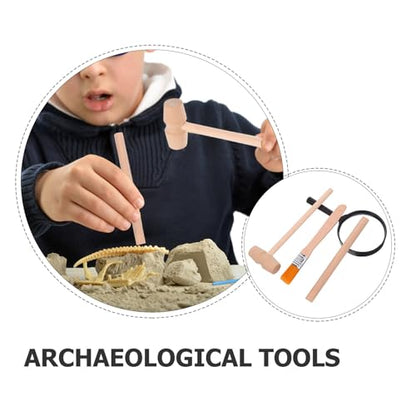 Kisangel Archaeology Kit for Kids Digging Tools Toy Set with 3 Wooden Hammers 3 Wooden Chisels 3 Wood Brushes and 3 Magnifiers Educational Science Kit for Hands-on Learning
