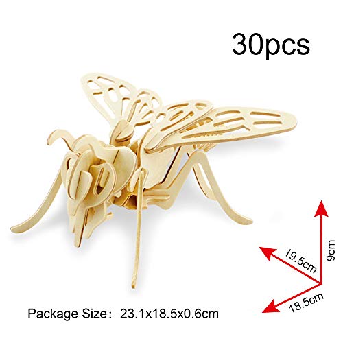 Georgie Porgy 3D Wooden Puzzles for Kids Toys Construction Woodcraft Kits DIY Model Puzzle Kits Birthday Gifts Pack of 3 (Bee Shark Sea Turtle) - color: Bee Shark Sea Turtle