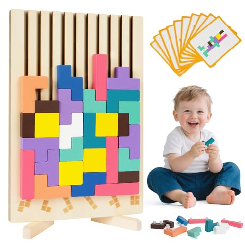 Ainiv Wooden Stacking Puzzle Toy, 3D Russian Block Puzzle