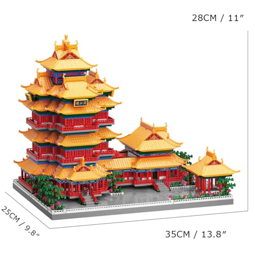 Yuejiang Tower Nanjing China Micro Brick Building Set (5036 Pieces) – Landmark Model Oriental Architecture Educational Toy Gift for Kids and Adults - color: Yuejiang Tower