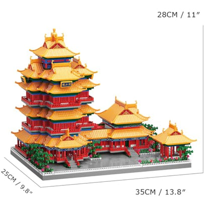 Yuejiang Tower Nanjing China Micro Brick Building Set (5036 Pieces) – Landmark Model Oriental Architecture Educational Toy Gift for Kids and Adults - color: Yuejiang Tower