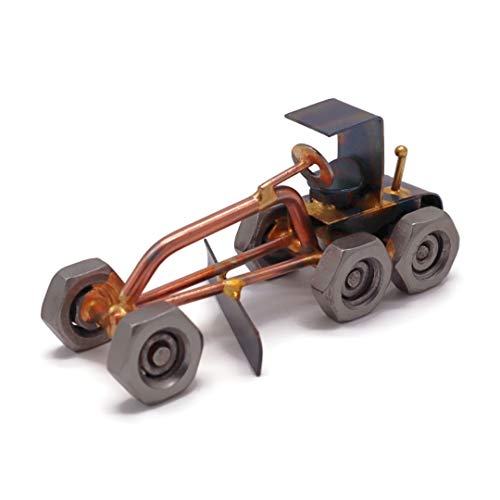 Road Grader Collectible Handmade Metal Art Figurine, Desk Accessories, Trophy, Boss Gift, Home Office Décor, Construction Worker Gift - style: Road Grader