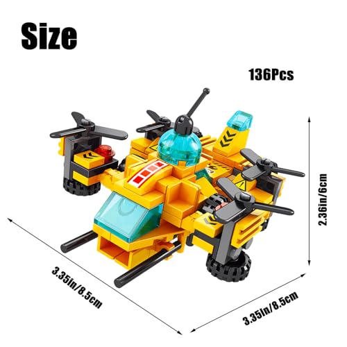 136-Piece Urban Engineering Building Blocks Set - Build 7 Cool Models: Construction Airplane, Vehicles, Submarine & More | STEM Toys for Kids Ages 6-12 | Creative Gift for Boys & Girls - color: High Altitude Engineering