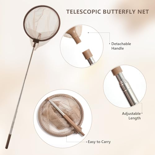 Montessori Wooden Bug Catcher Kit for Kids - 8-in-1 Outdoor Explorer Set with Habitat, Net & Magnifying Glass STEM Learning Toys for Ages 3-8 Nature Gift for Boys & Girls
