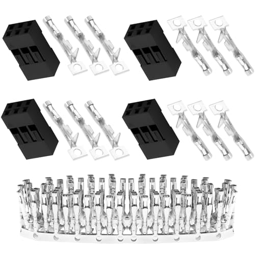 50 Sets / 350 Pieces for Dupont 2.54mm 3Pin Black Female Connector - size: 3-Pin Female, style: Black-Double Row