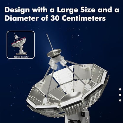 Sosuy Space Exploration Radio Telescope Building Blocks Set, STEM Toys for Boys 8+, Satellite Communication Base Model, Space-Themed Kit for Kids Adult Teens Girls Display - style: Space Array