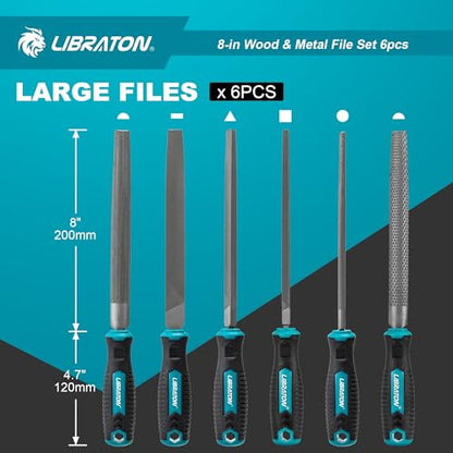 LIBRATON 6PCS Metal File Set, Metal Files, Metal Files for Steel - style: Metal File-6PCS