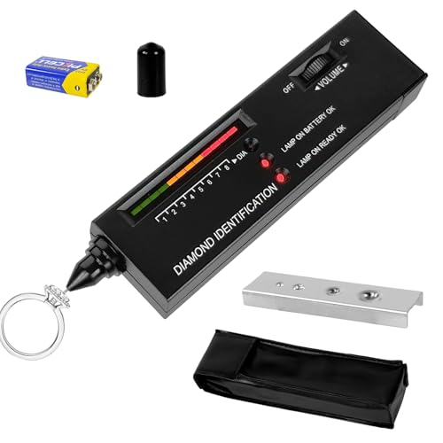 High Accuracy Diamond Tester Pen, Gemstone Identification Tool for Jewelers, Portable Gem Detector with Light & Beep Prompt