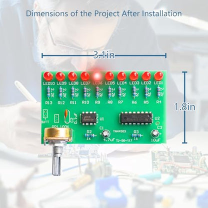 EI Electronic Line - Red Adjustable Speed Running Lights Soldering Electronic Kits for Teenagers to Practice DIY Soldering Projects led Soldering kit Electronics Component Fun kit