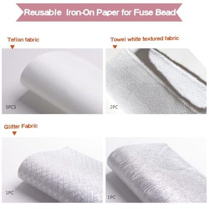 Fuse Bead Iron Paper Ironing Cloth Thick Texture Edge Binding Heat-Resistant Reusable Rainbow Gradient Fabric for Fuse Bead Towel Iron-On Transfer Craft Accessories Tool(Size:7.9"X6"A5) - size: Medium