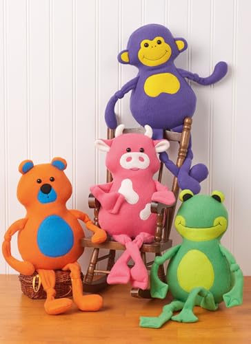 McCall's M8546OS Bear, Frog, Monkey, and Cow Plush Animals Sewing Pattern Packet by Carla Reiss, Design Code M8546, Sizes 17" Tall