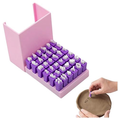 Letters and Numbers Clay Stamp Set (Purple - Lowercase Letters) - color: Purple - Lowercase Letters
