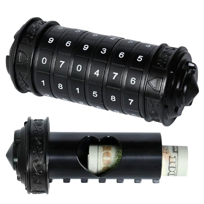 CoEjokno Da Vinci Code Numeric Cryptex Money Puzzle Box for Cash Gift, Jewelry Box with Hidden Compartment, Unique Puzzle Gift for Adults Brain Teaser Valentine’s Day Wedding & Anniversary Present - color: Black