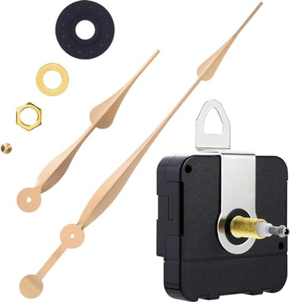 High Torque Quartz Clock Movement Kit, Black, 12" Spade Hands (Gold) - color: Gold
