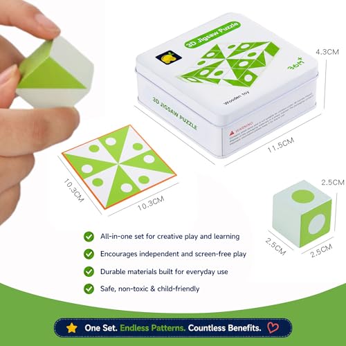 STEM Puzzle Toy – Digital Building Blocks Counting Learning Toddler Toys, Montessori Cube Puzzle for Educational Logical Thinking & Imagination, Sensory Travel Gift for 3,4,5,6,7 Years Kids