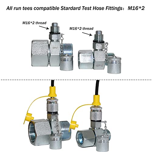 XZT KOM 6PACK Japanese JIS30 Hydraulic Swivel Run tees,hydrulic tee Connector,Tester Coupling Set for Hydraulic System, Excavator Construction Machinery