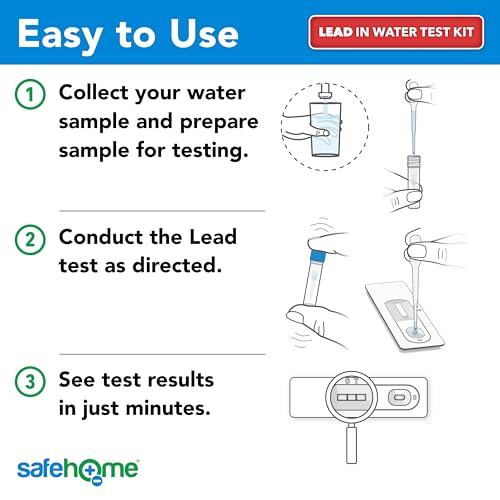 Safe Home® DIY Lead in Drinking Water Test Kit – Advanced Detection to 4 PPB – 5-Minute Test – 3 Levels of Test Results + Optional Testing at Our EPA-Certified Lab – Made in the USA – (4 Pack) - color: 4-Pack