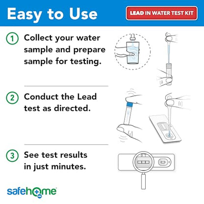 Safe Home® DIY Lead in Drinking Water Test Kit – Advanced Detection to 4 PPB – 5-Minute Test – 3 Levels of Test Results + Optional Testing at Our EPA-Certified Lab – Made in the USA – (4 Pack) - color: 4-Pack
