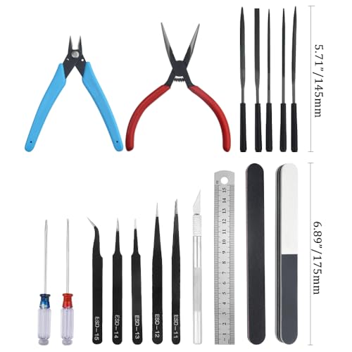 80Pcs Modeler Basic Tools Craft Set Gundam Model Tools Kit Hobby Building Tools for Model Assemble Car Model Building Repairing and Fixing DIY Craft Kit