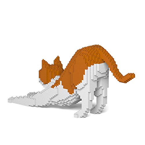 JEKCA Cat 13S-M03 | Orange and White Cat Plastic Building Blocks | Age 14+ - color: Orange and White