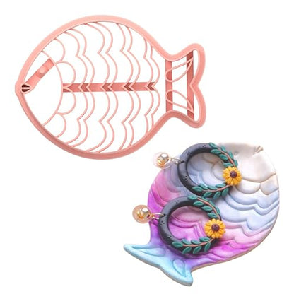 GOTO CLAY TOOLS Trinket Fish Cutter for Polymer Clay, Fish Trinket Dish Cutter, 4 inch Length, Embossed Polymer Clay Cutters, Sharp Edge TR-Fish - color: FISH