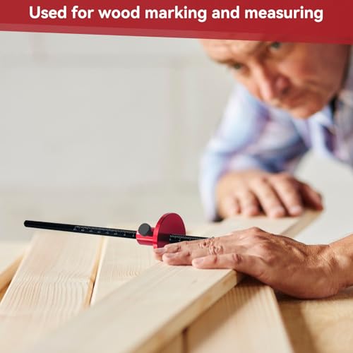 Wheel Marking Gauge, Aluminum Alloy Scriber Marking Tools Woodworking Mortise Parallel Scribing Tool with Metric and Inch Scales