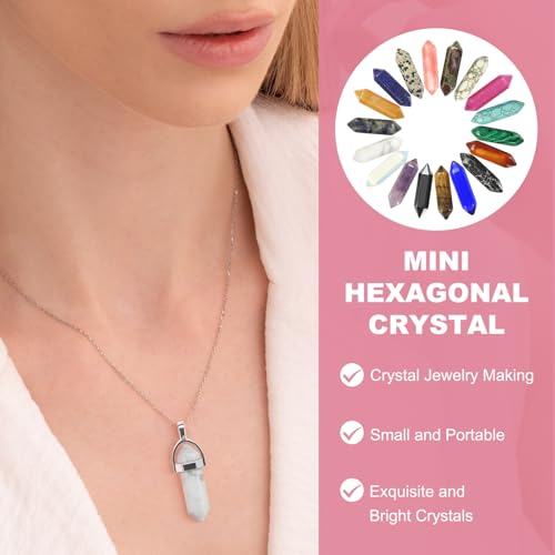 MECCANIXITY 10 Pack Dragon Bloodstone Quartz Crystals, Polished Crystals Bulk Hexagonal Shaped Meditation Gemstone for Jewelry Making Energy Balance Accessories Gifts - color: Dragon Bloodstone
