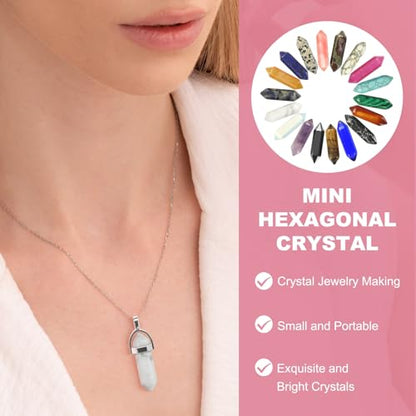 MECCANIXITY 10 Pack Dragon Bloodstone Quartz Crystals, Polished Crystals Bulk Hexagonal Shaped Meditation Gemstone for Jewelry Making Energy Balance Accessories Gifts - color: Dragon Bloodstone