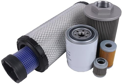 Maintenance Filter Kit HH151-32430 RD411-62210 RD401-61270 RA211-51280 R1401-42270 R2401-42280 Compatible With Kubota KX121-3 Mini Excavator