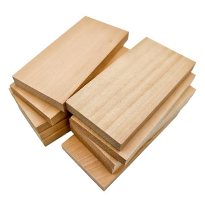 10PCS Unfinished Basswood Blocks for Crafts, Wood Craft Panels for Art, Engraving, Painting, DIY Projects, Chip Carving, Fretwork (3.93 x 1.96 x 0.39 in) - size: 3.93 x 1.96 x 0.39 in