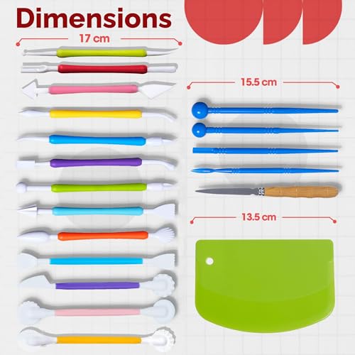 19 Pcs Clay Sculpting Tools, Polymer Clay Tools & Air Dry Clay Accessories - size: Pack of 19