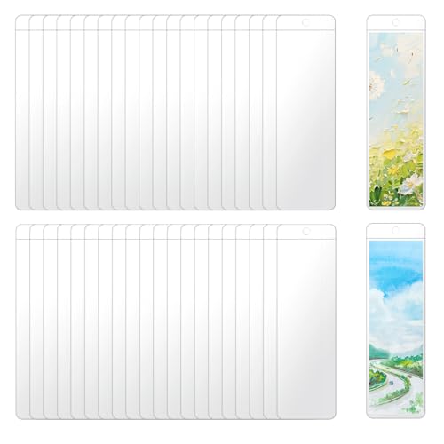 60 Pack Clear Bookmark Sleeves, 5.7 x 1.81in Bookmark Holders with Hole - color: Bookmark Sleeve/60pcs