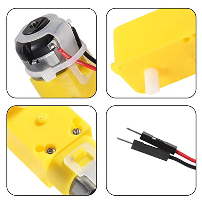 8pcs TT Motor Dual DC 3-6V Gearbox Motor 200RPM Ratio 1:48 Shaft Motor with 2.54mm Wire for Arduino DIY Smart Car Robot