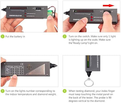 Diamond Tester,High Accuracy Diamond Tester Pen＋60X Mini LED Magnifying Jeweler Tool Kit,Professional Jewelry Diamond Selector for Novice and Expert, Thermal Conductivity Meter(Diamond Tester) - color: Diamond Tester