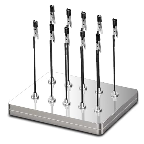 Magnetic Helping Hands for Soldering with 10 Flexible Magnetic Clips - All-in-One Steel Box Station, Ideal as a Model Painting Stand, Soldering, PCB, and Crafts (Silver) - color: Silver, size: S